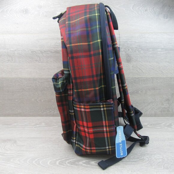 Polo Ralph Lauren Polo Bear Red Navy Plaid Check Backpack School Travel - Picture 6 of 16